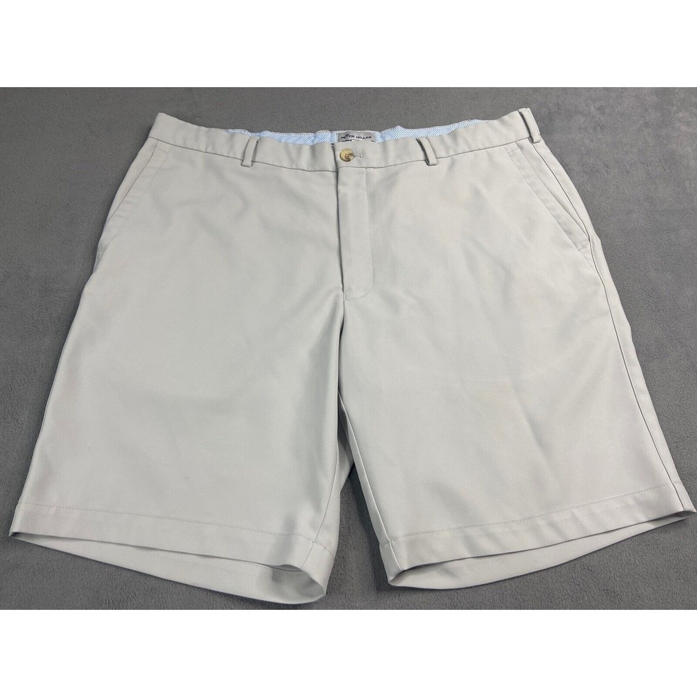 Peter‎ Millar Shorts Men 38 Gray Salem Performance Golf 8" Casual Athleisure